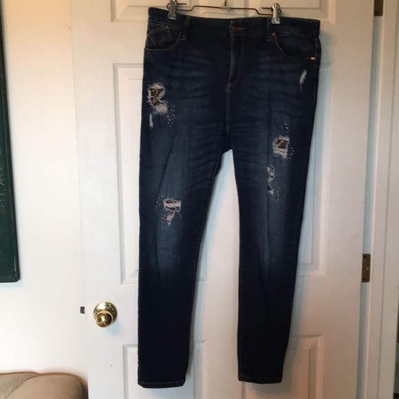 Chico’s sz 2 Holy Jegging Jeans w/leopard 14 - Picture 6 of 8